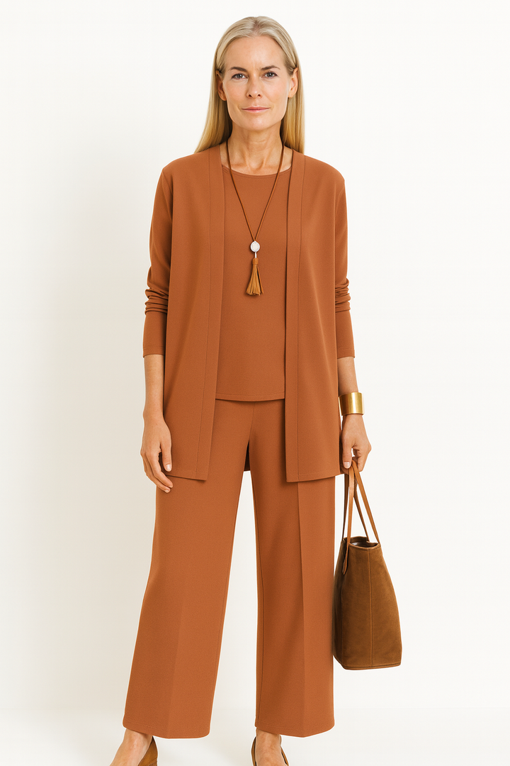 Women's Elegant Solid Color Work Co-Ord Set | 3-Piece