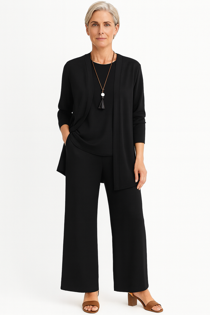 Women's Elegant Solid Color Work Co-Ord Set | 3-Piece