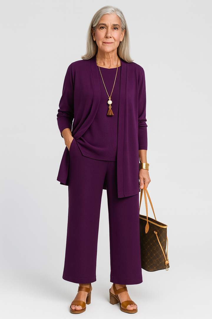 Women's Elegant Solid Color Work Co-Ord Set | 3-Piece