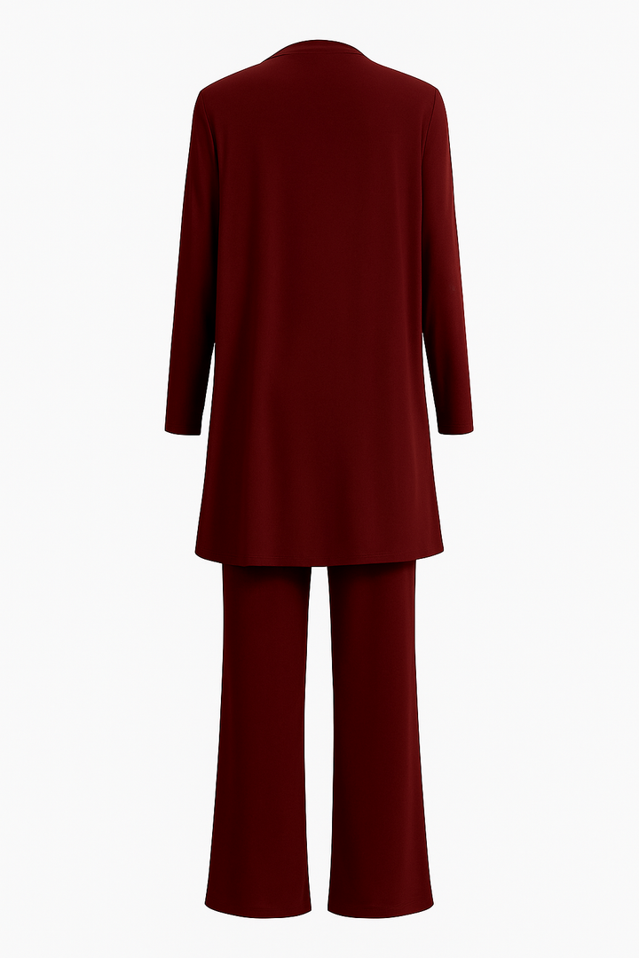 Women's Elegant Solid Color Work Co-Ord Set | 3-Piece