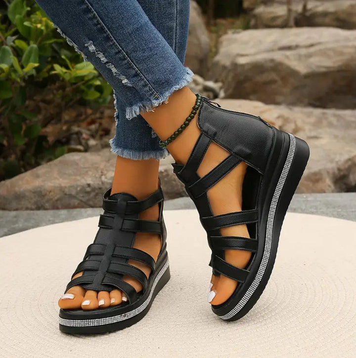 Women's Platform Wedge Cage Sandals | Orthopedic