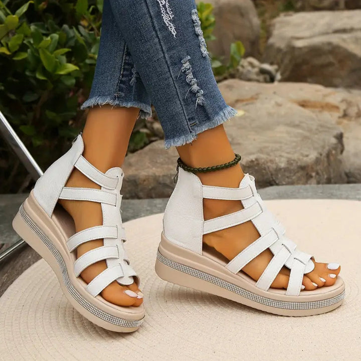 Women's Platform Wedge Cage Sandals | Orthopedic