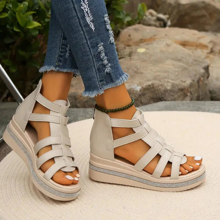 Women's Platform Wedge Cage Sandals | Orthopedic