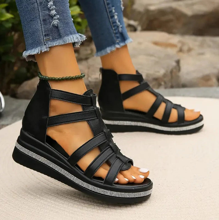 Women's Platform Wedge Cage Sandals | Orthopedic