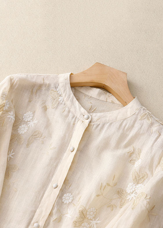 Women's Vintage Floral Layered Button Up Blouse | Three Quarter Sleeves