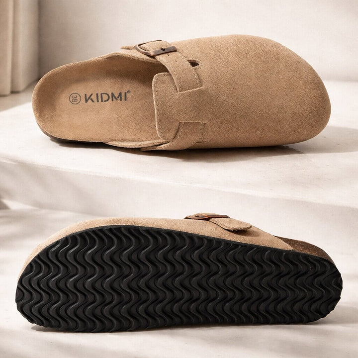 Men's Buckle Detail Closed Toe Comfort Clogs | Slip On