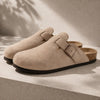 Men's Buckle Detail Closed Toe Comfort Clogs | Slip On