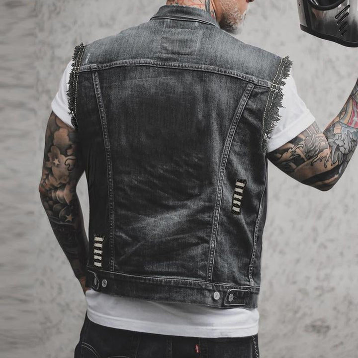 Men's Casual Streetwear Look Button-Up Vest | Sleeveless