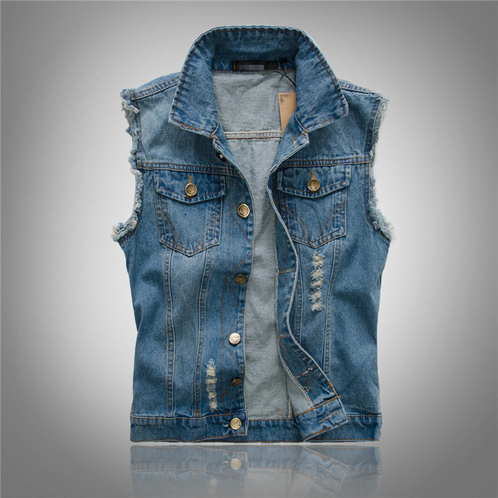 Men's Casual Streetwear Look Button-Up Vest | Sleeveless