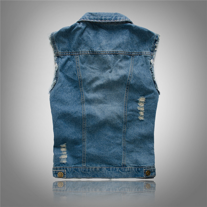 Men's Casual Streetwear Look Button-Up Vest | Sleeveless