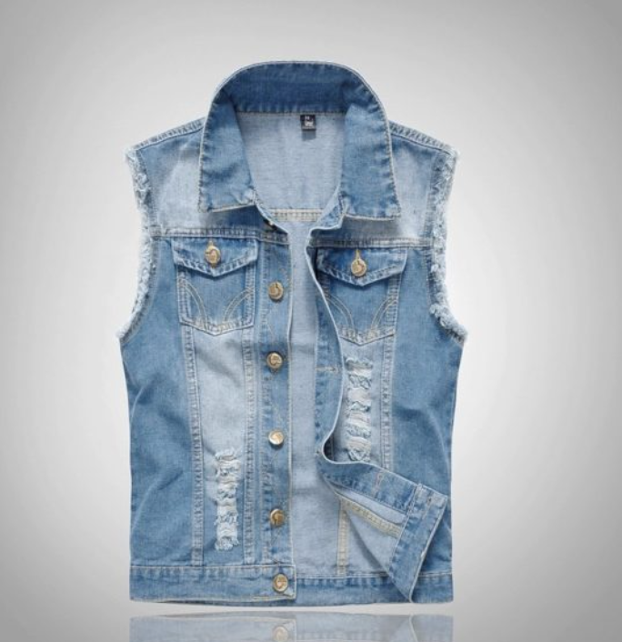 Men's Casual Streetwear Look Button-Up Vest | Sleeveless