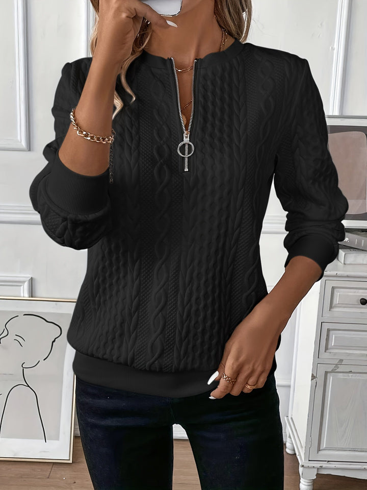 Women's Elegant Winter Sweater | Half Zip