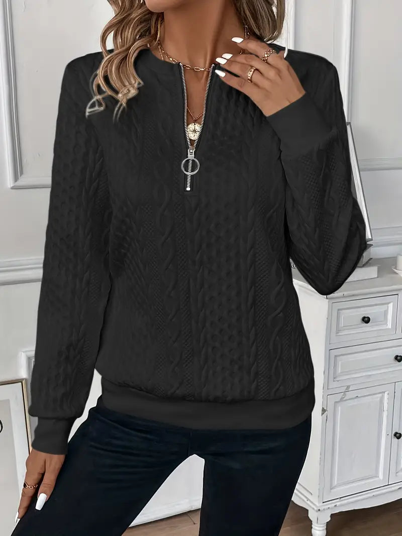 Women's Elegant Winter Sweater | Half Zip
