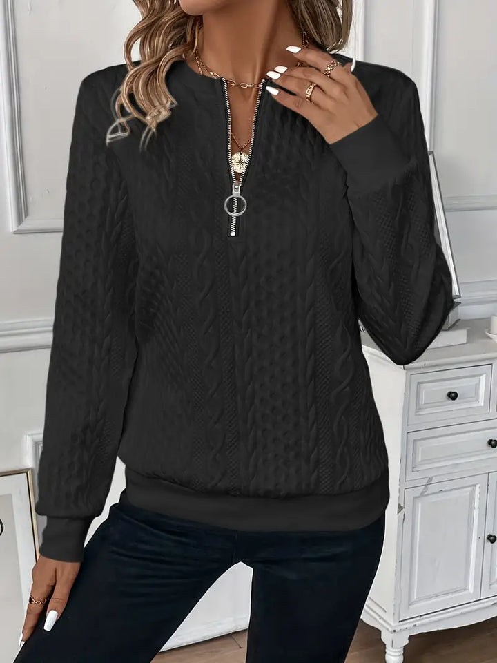 Women's Elegant Winter Sweater | Half Zip