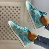 Women's Casual Glitter Detail Flat Sneakers | Orthopedic
