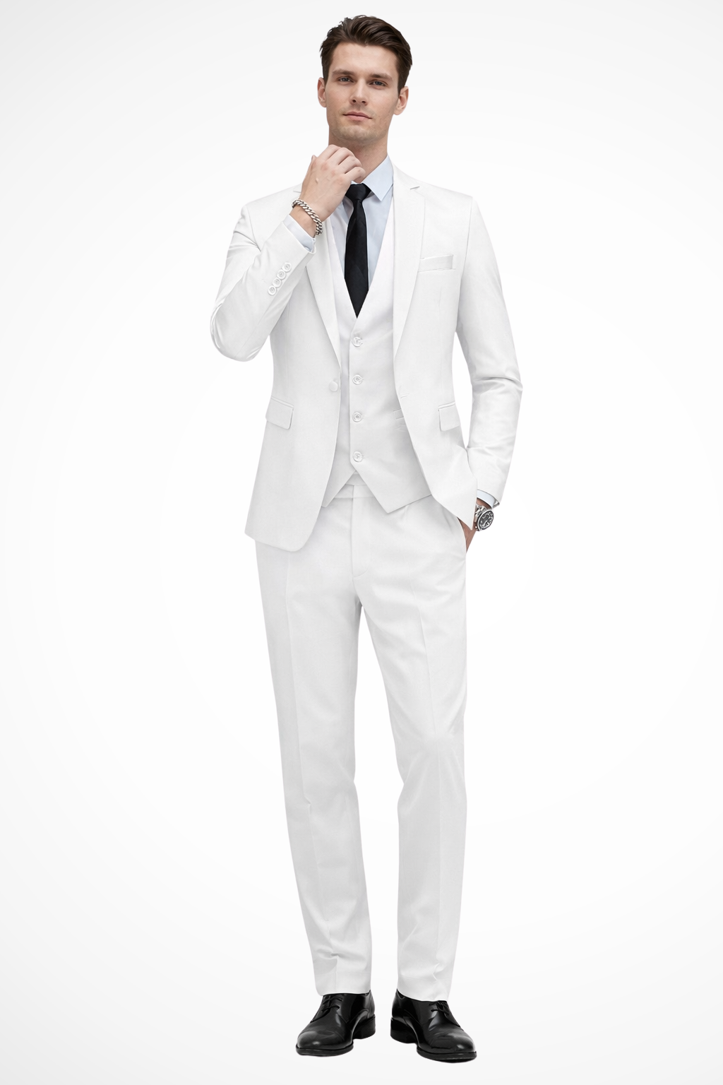 Men's Slim Fit Notch Lapel Wedding Guest Suit Set | Three Piece