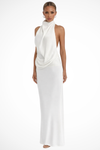Women's Halter Neck Draped Wedding Guest Dress | Maxi