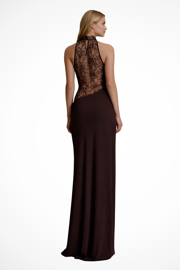 Women's Halter High Neck Sleeveless Wedding Guest Dress | Maxi