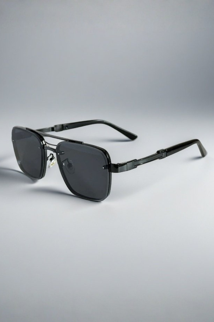 Men's Aviator Square Sunglasses with Gold Metal Frame and Gradient Lens | Polarized