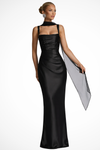 Women's Square Neck Ruched Wedding Guest Dress | Maxi