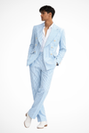 Men's Elegant Striped Double Breasted Wedding Guest Suit Set | Two Piece