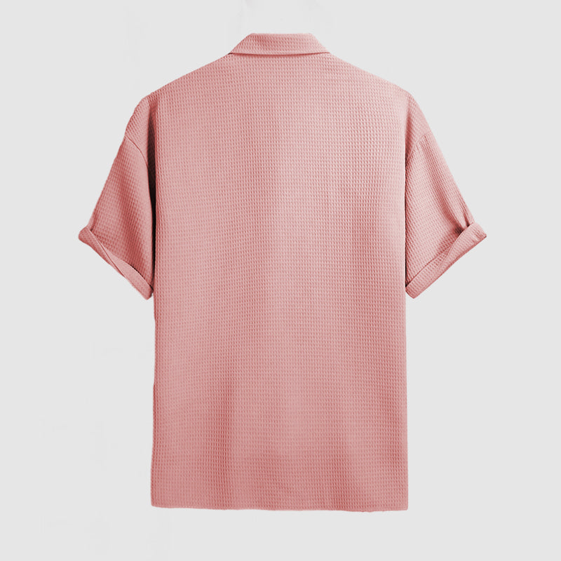 Men's Textured Button-Up Summer Shirt | Short Sleeve