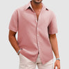 Men's Textured Button-Up Summer Shirt | Short Sleeve
