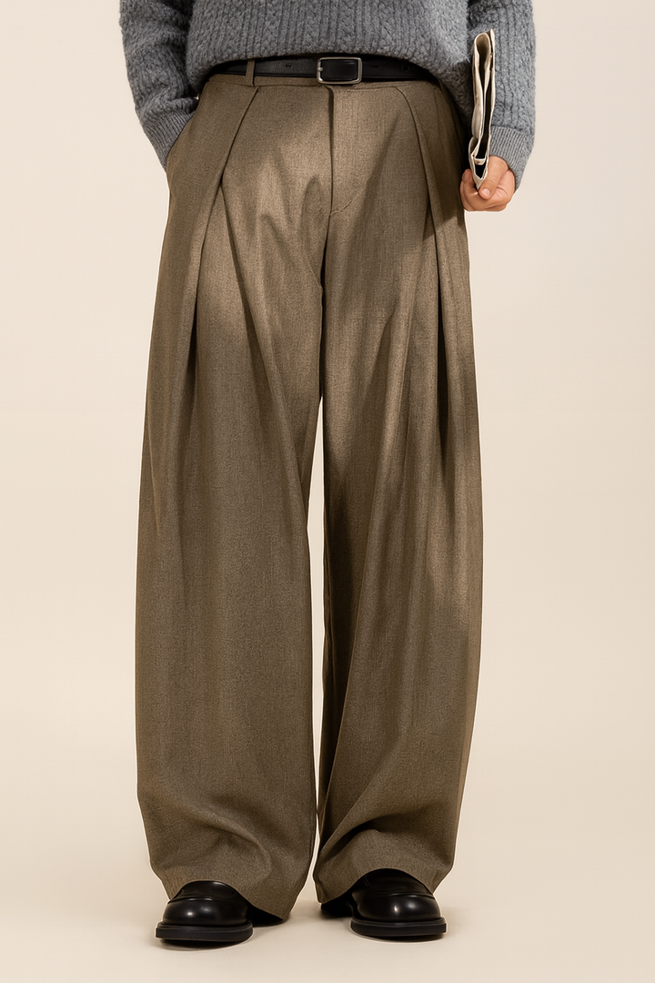 Men's Elegant Wide Leg Trousers | Relaxed Fit