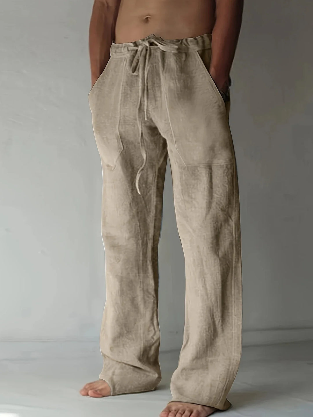 Men's Relaxed Fit Baggy Drawstring Trousers | Summer