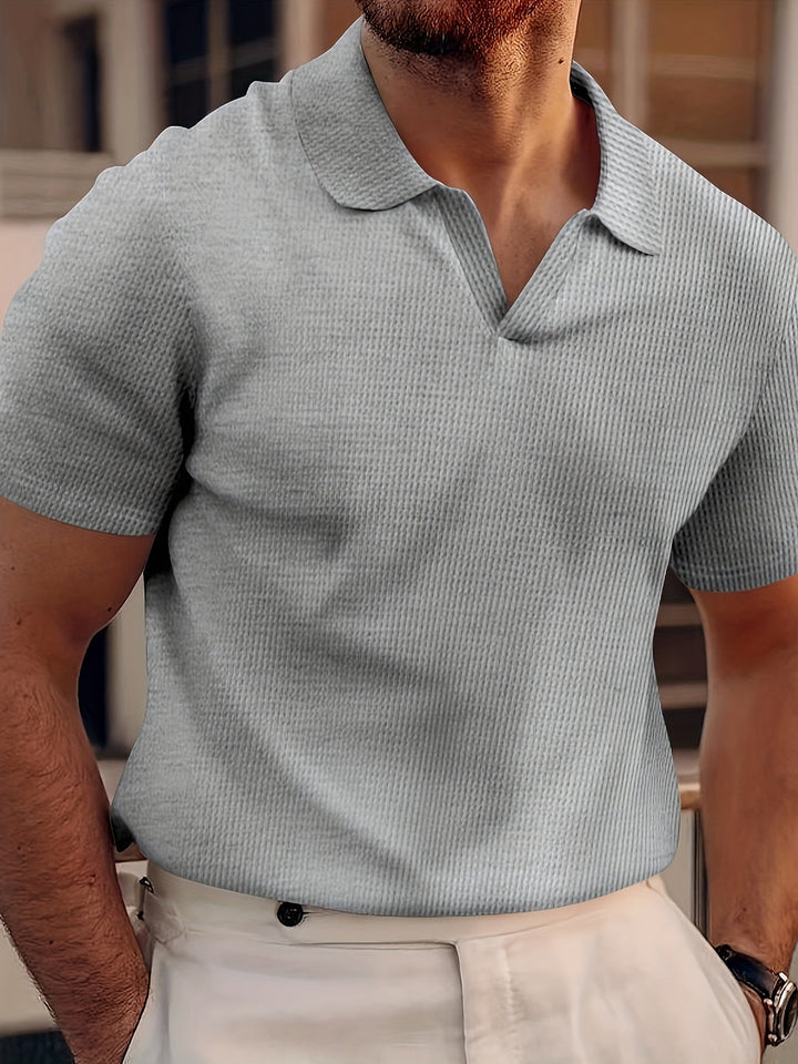 Men's Casual Textured Polo Shirt | Short Sleeve