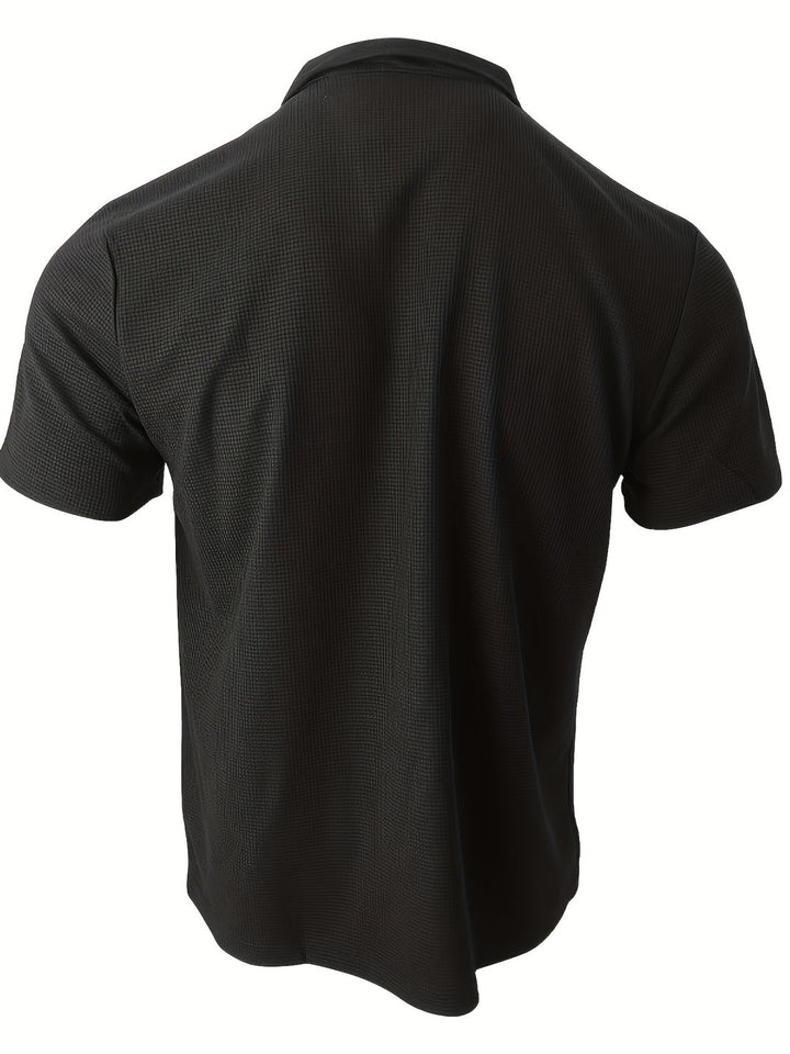 Men's Casual Textured Polo Shirt | Short Sleeve