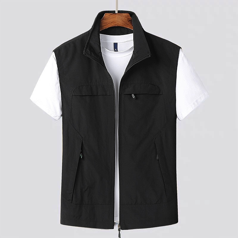 Men's Casual Vest with Pockets | Zip Up