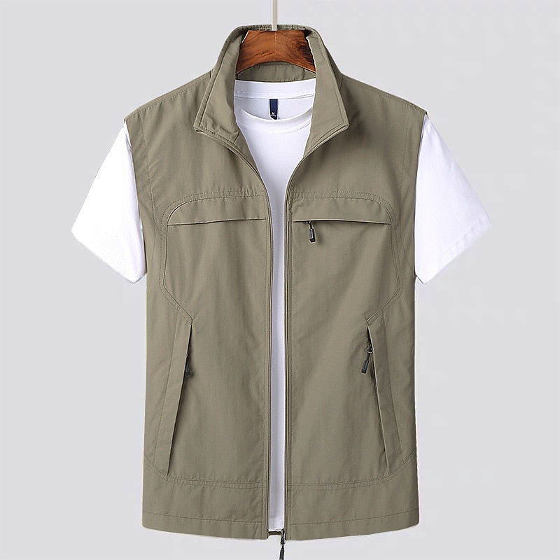Men's Casual Vest with Pockets | Zip Up