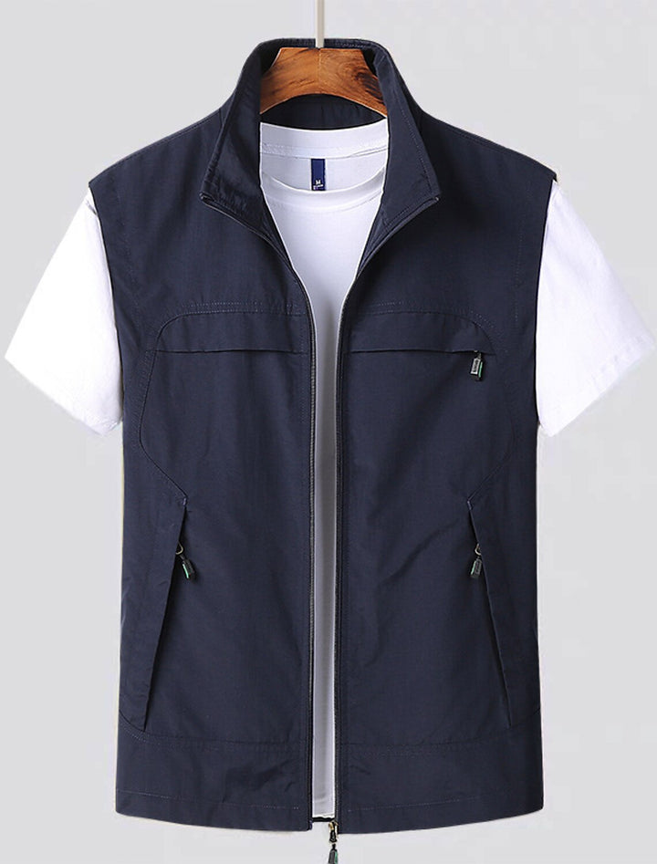 Men's Casual Vest with Pockets | Zip Up