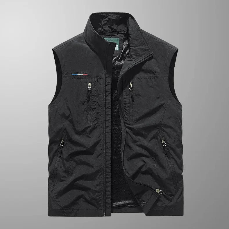 Men's Casual Zip Up Vest with Pockets | Sleeveless