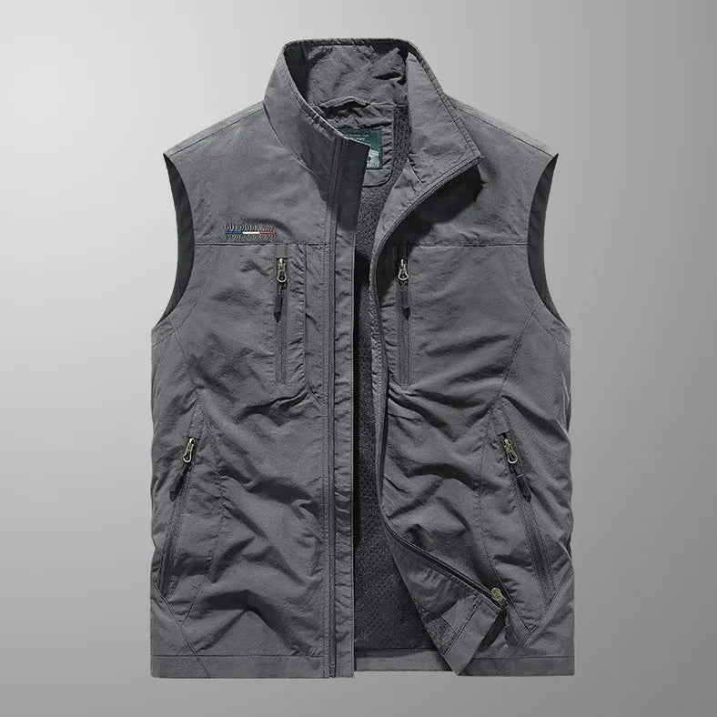 Men's Casual Zip Up Vest with Pockets | Sleeveless