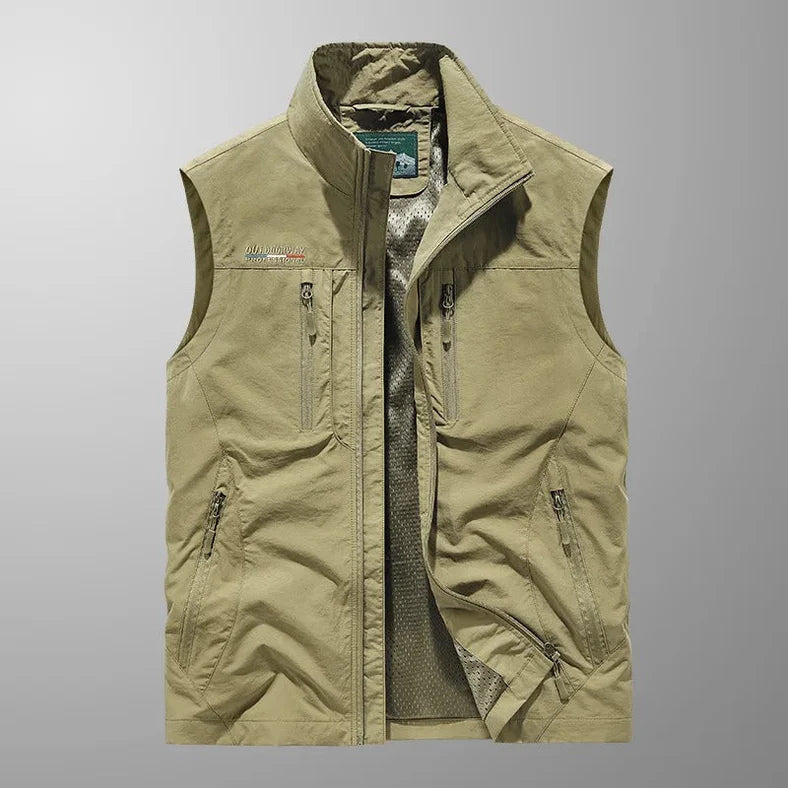Men's Casual Zip Up Vest with Pockets | Sleeveless