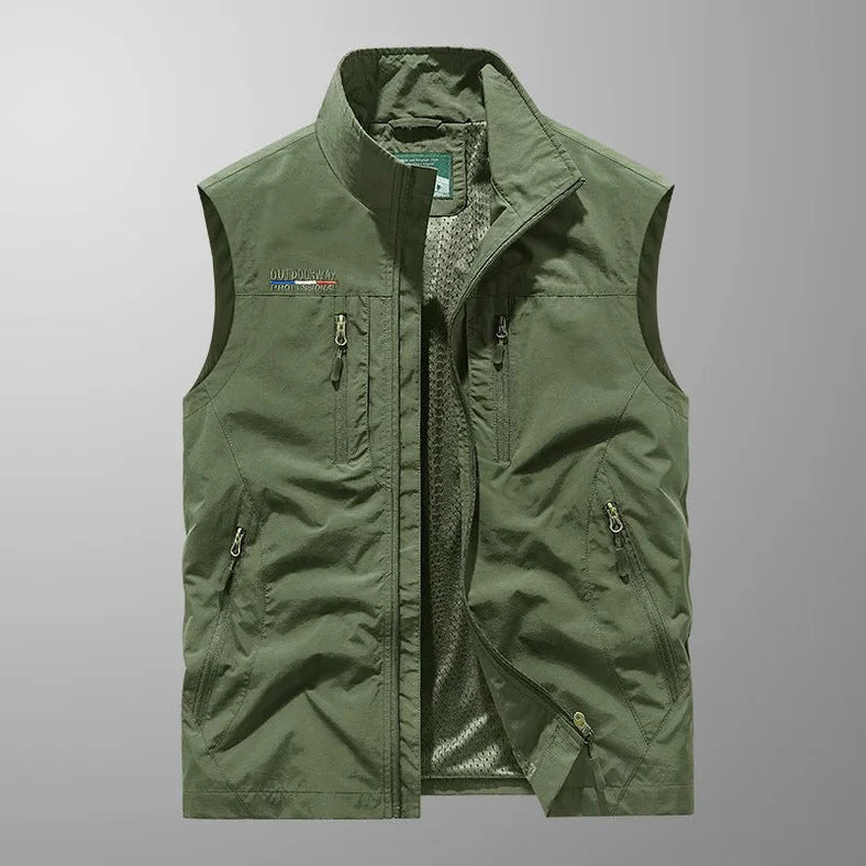 Men's Casual Zip Up Vest with Pockets | Sleeveless