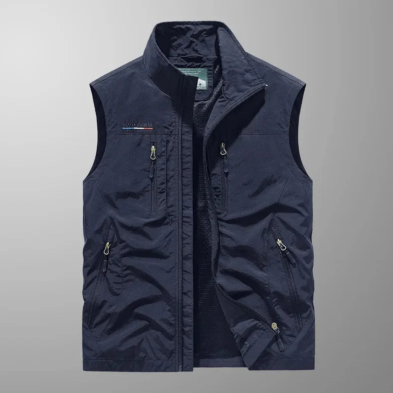 Men's Casual Zip Up Vest with Pockets | Sleeveless