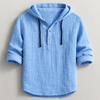 Men's Casual Loose Button Detail Hoodie | Long Sleeve