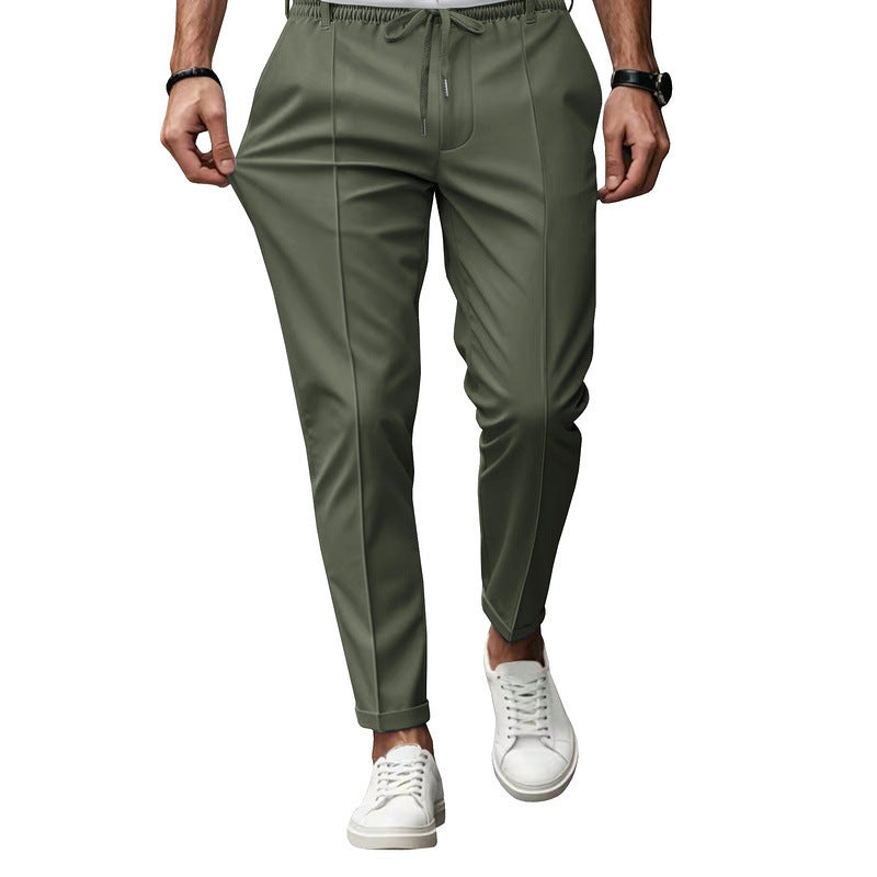 Men's Elegant Relaxed Fit Trousers | Drawstring