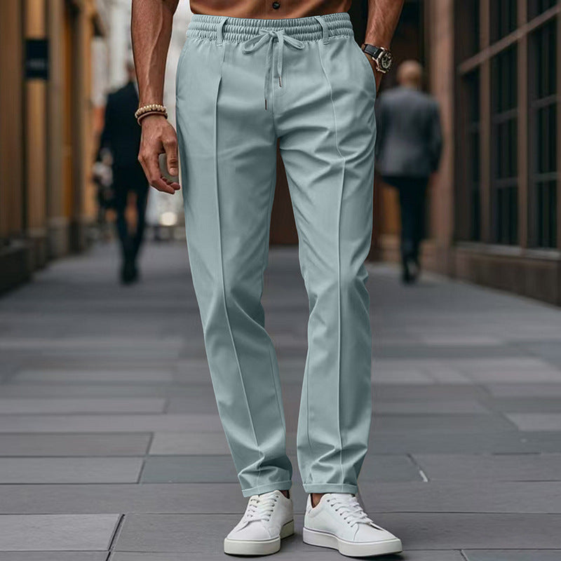 Men's Elegant Relaxed Fit Trousers | Drawstring