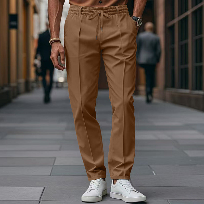 Men's Elegant Relaxed Fit Trousers | Drawstring