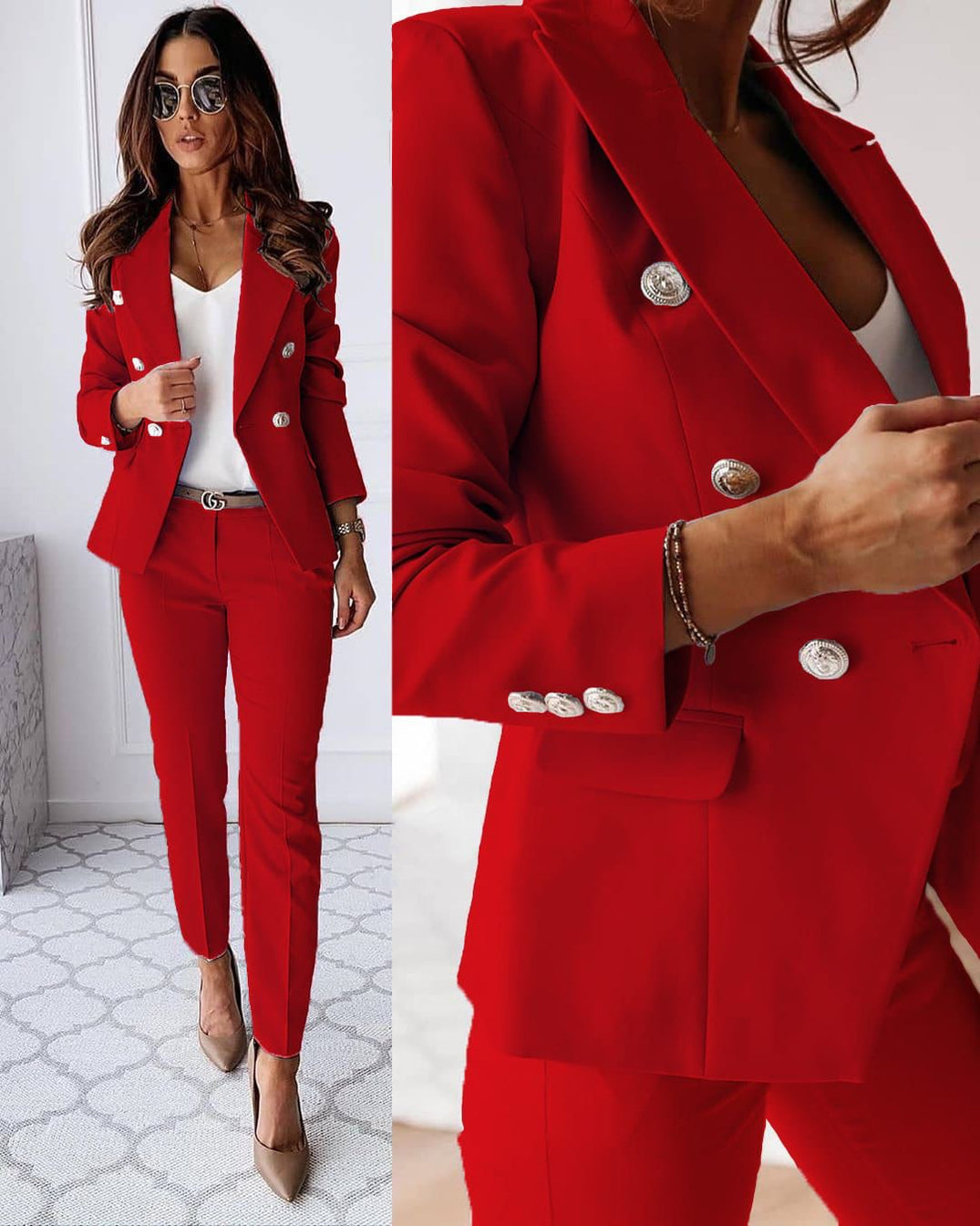 Women's Chique Business Blazer and Trouser Set | Two Piece