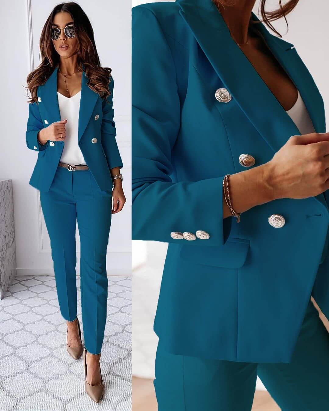 Women's Chique Business Blazer and Trouser Set | Two Piece