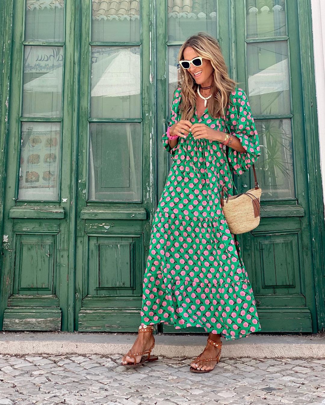 Women's Elegant Boho V-Neck Beach Dress | Maxi
