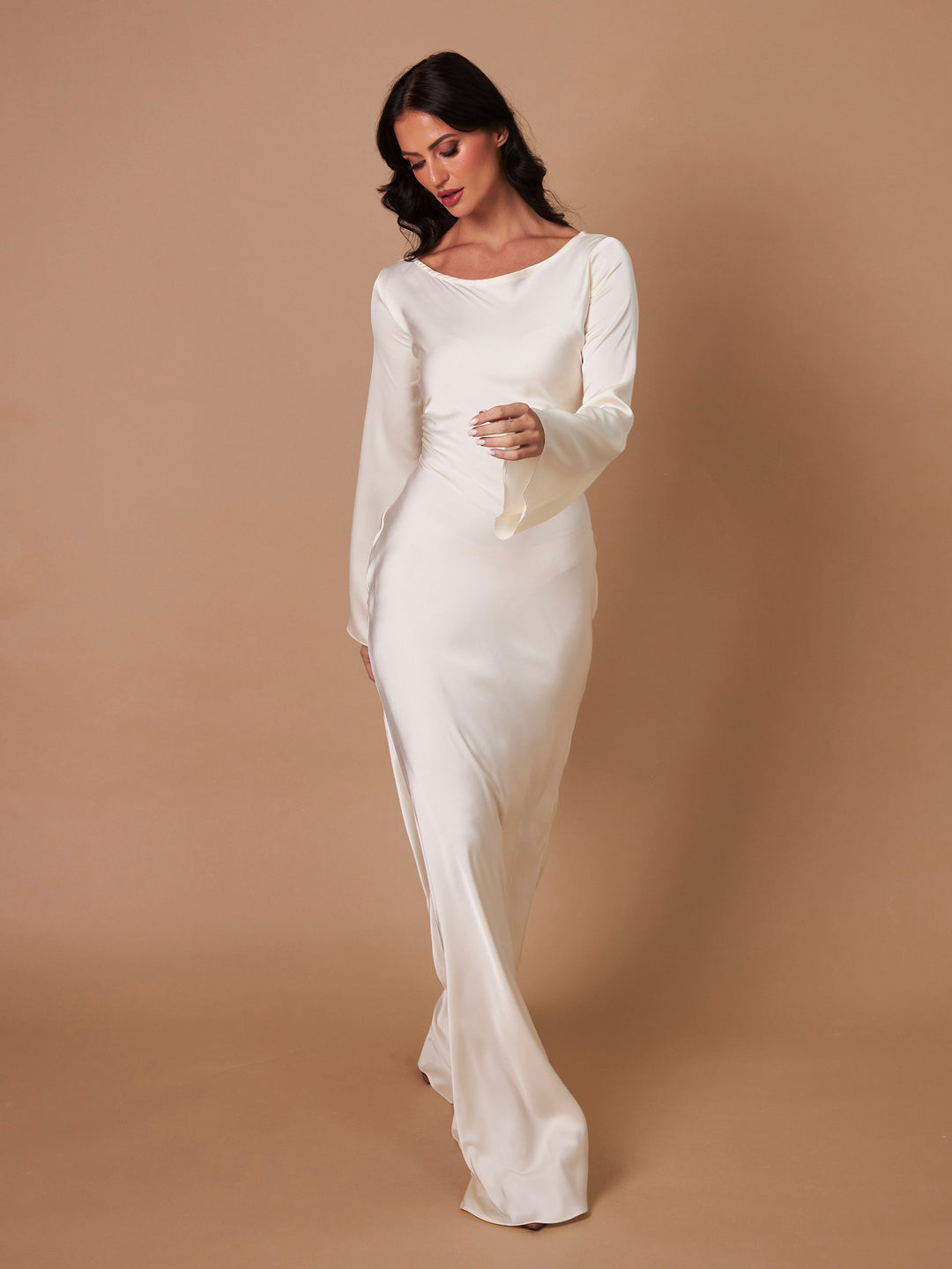Women's Elegant Long Sleeve Evening Dress | Maxi