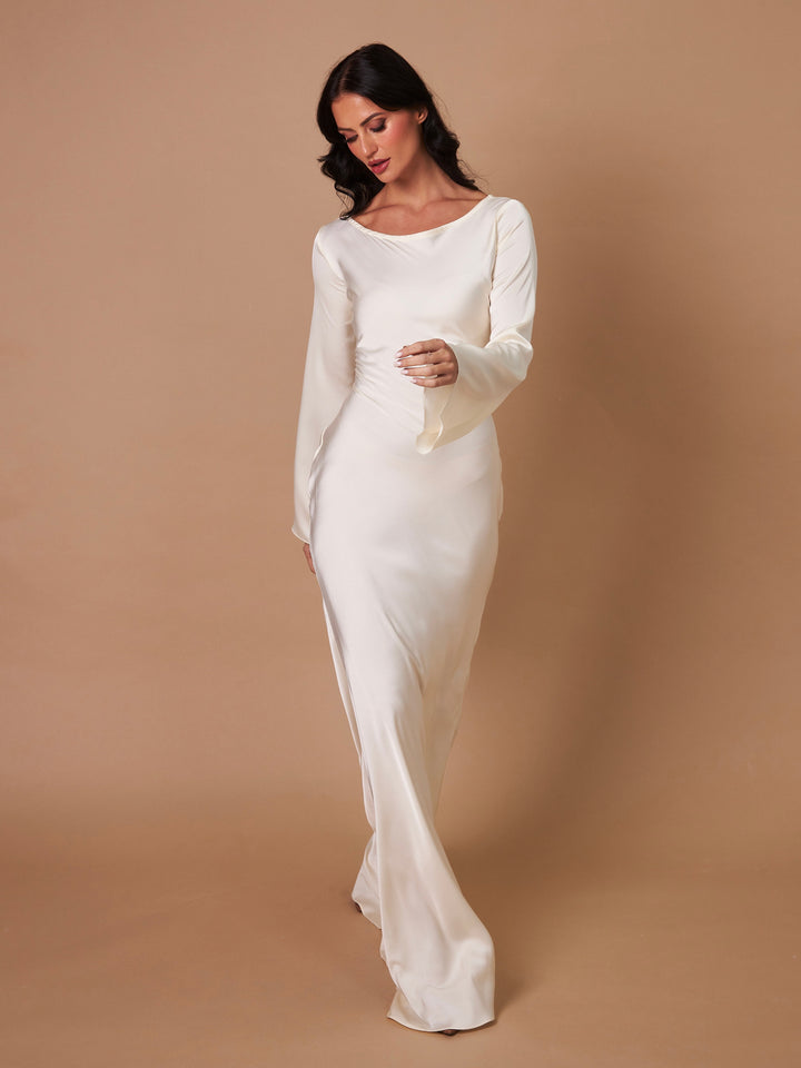 Women's Elegant Long Sleeve Evening Dress | Maxi