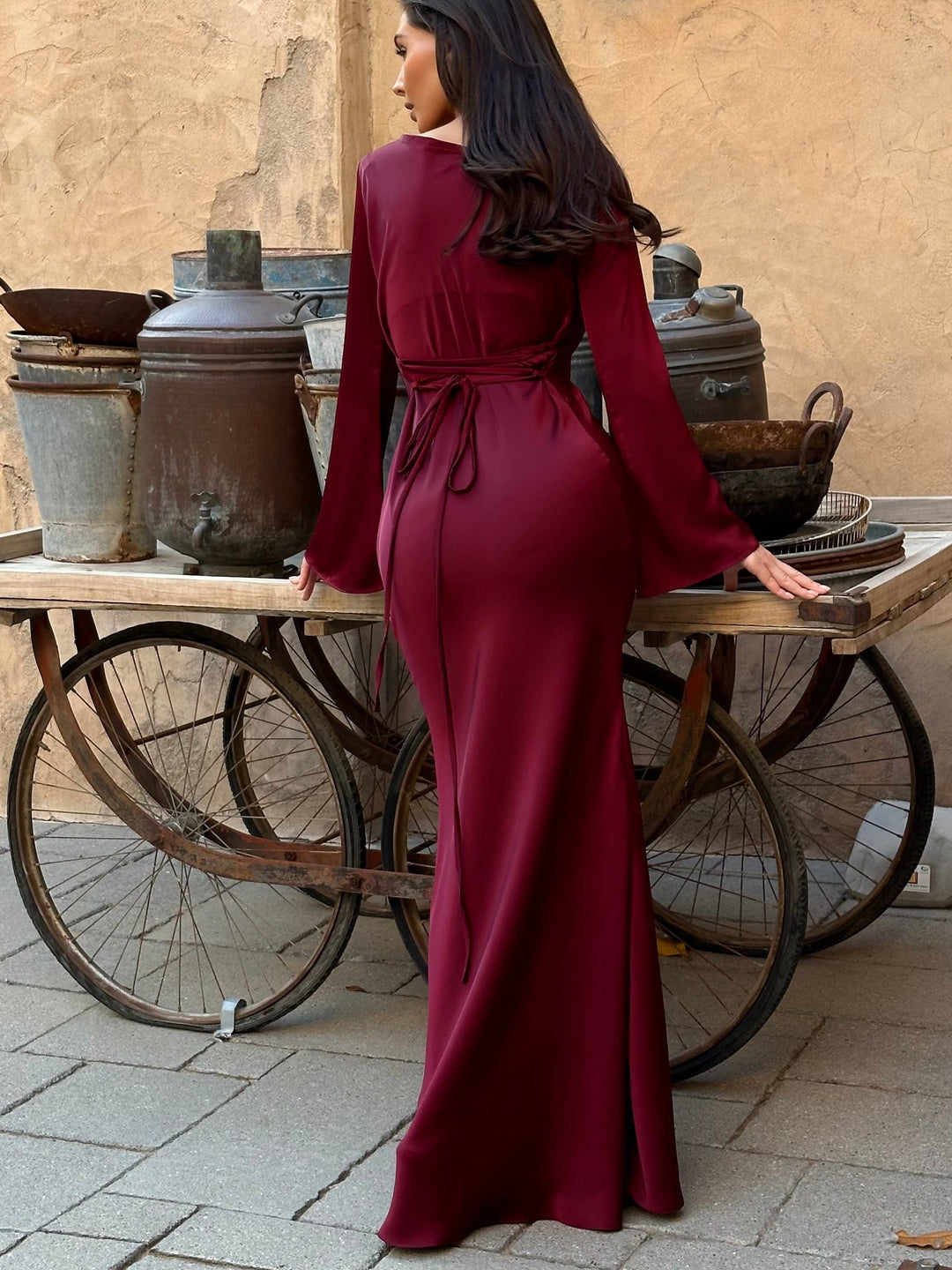 Women's Elegant Long Sleeve Evening Dress | Maxi