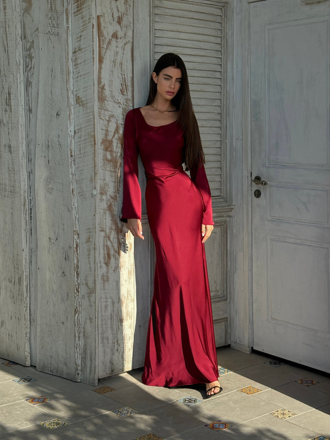 Women's Elegant Long Sleeve Evening Dress | Maxi